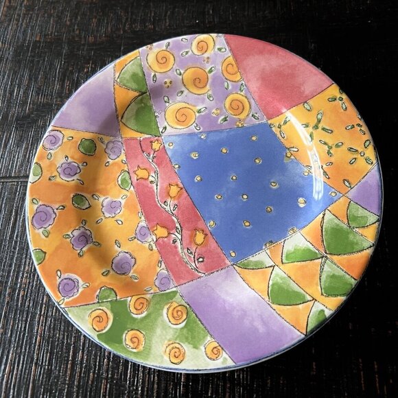 Lot of 2 Colorful 8" Plates Sweet Shoppe Sakura Dessert Salad Zipkin Sango - Picture 1 of 6